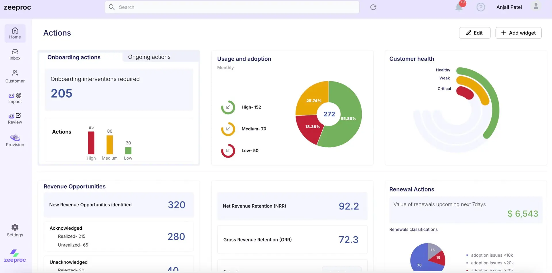 zeeproc customer action
